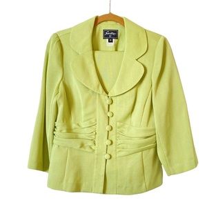 Skirt suit, size10, lime green.